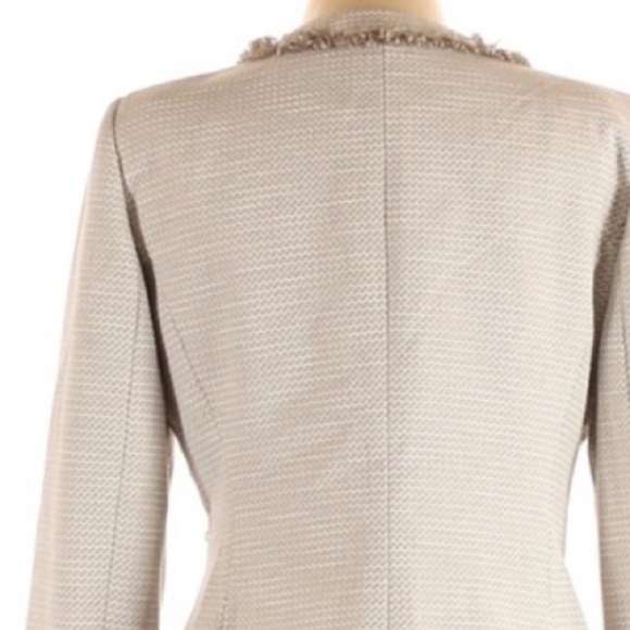Tahari | Blazer Beige Career Professional 10 Petite Twill Cream Khaki - Picture 8 of 8